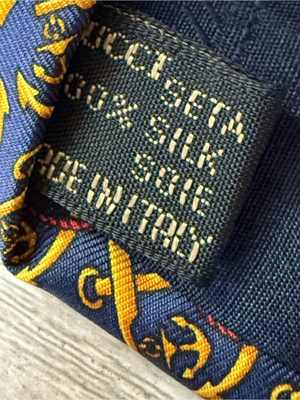 Nautical Anchor Pattern Silk Tie by Gucci
